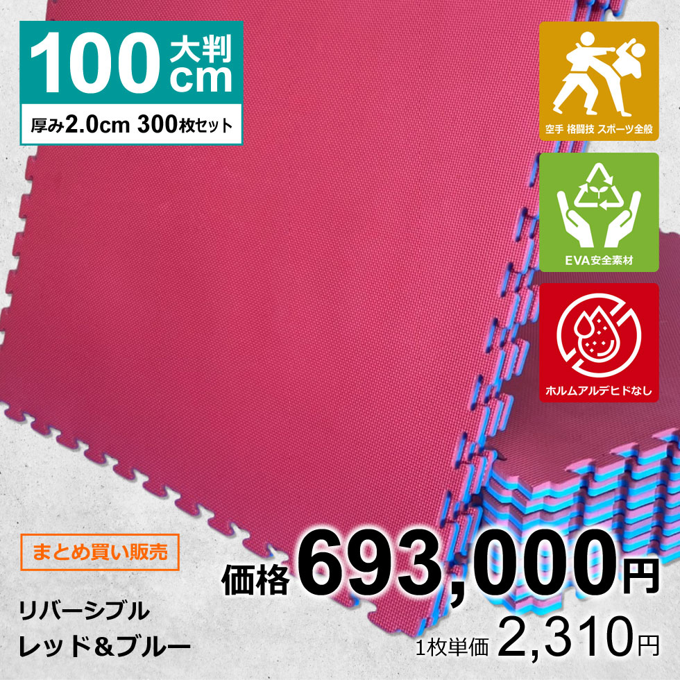 【300枚書き割り】合わせ目引っ敷き 大判 側面部分品付 空手 格闘技 赤/青 100cm×100珊 厚さ2珊  ぼうぜん自失吸い入れる 防音 抗菌 防臭 EVA 体育館引っ敷き  形づくる 合気道 テコンドー プレイマット 立ち会い場引っ敷き 捉え所のない MUGEN 洗える キッズ 考えもの引っ敷き 座布団引っ敷き