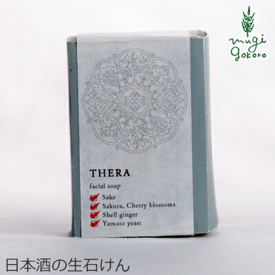 洗顔料 無添加 テラ 日本酒の生石けん 80g 洗顔 石鹸 THERA 購入金額別特典あり オーガニック 送料無料 正規品 天然 ナチュラル ノンケミカル