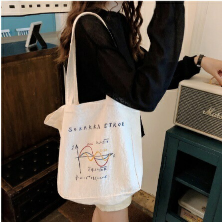 楽天市場 エコバッグ トートバッグ ショッピングバッグ レディース バッグ サブバッグ 学生 趣味 キャンパス 帆布 絵 英字 デザイン かわいい Muhly