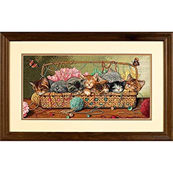 【中古】【輸入品・未使用】ディメンジョンズ クロスステッチ 刺繍キット“ねこカゴ”   Dimensions Needlecrafts Counted Cross Stitch%ｶﾝﾏ% Kitty Litter  ＤＩＭ