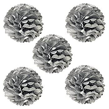 【中古】【輸入品・未使用】(Metallic Silver) - Wrapables Tissue Pom Poms Party Decorations for Weddings%ｶﾝﾏ% Birthday Parties and Baby Showers%ｶﾝﾏ% 20cm%ｶﾝﾏ% Meta