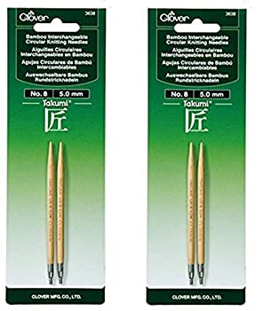【中古】【輸入品・未使用】Clover 3638 ニードルクラフト 匠 No.8 竹 替え可能 丸編み針 (2本パック)