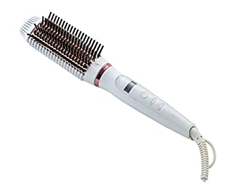 【中古】LAVIEL ヘアアイロン ブラシアイロン 海外対応 マイナスイオン 温度調節11段階 MAX200℃ ヘアケア 30分オートオフ機能 ホワイト LV-B02｜ムジカ＆フェリーチェ店