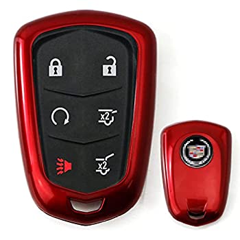 【中古】【輸入品・未使用】iJDMTOY スマートキーフォブシェルカバー 正確にフィット 光沢レッド 2015年以降のキャデラック ATS CTS CT6 ELR XTS XT5 SRX エスカレードに対