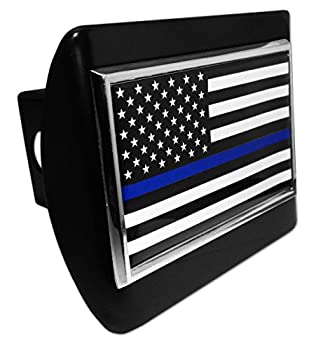 【中古】【輸入品・未使用】Police USAフラグすべてメタルブラックHitchカバー｜ムジカ＆フェリーチェ店