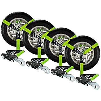 【中古】【輸入品・未使用】Vulcan Hi - Viz Lassoスタイル自動Tie DownキットwithユニバーサルOリングとスナップフックRatchets???3300?LBS。SWL (96?%ﾀﾞﾌﾞﾙｸｫｰﾃ%???パック