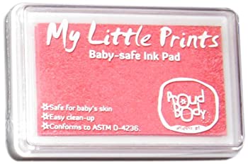 【中古】【インポート品・未当て嵌める】Proud Body もの言う花用インキパッド 赤んぼうの為替手形や足形を派手に取れる専用インキ一揃いの道具 赤んぼうの難しいな人はだにも安全性のあるして使える (ピ