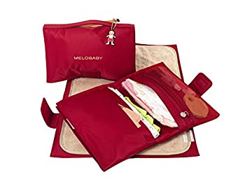 【中古】【輸入品・未使用】MELOBABY Melorouge Wallet and Mat Changing Pads%ｶﾝﾏ% Red/Caramel by Melobaby