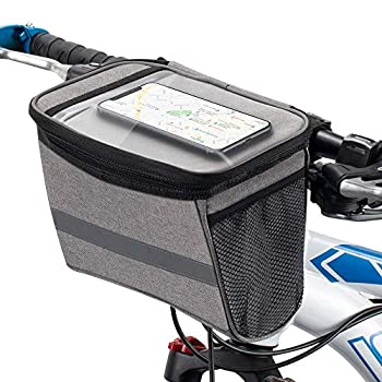 【中古】【輸入品・未使用】WOTOW 自転車用ハンドルバーバッグ バイクフロントバスケット 断熱ストレージパック フレームチューブバッグ タッチスクリーン電話ホルダー付き｜ムジカ＆フェリーチェ店