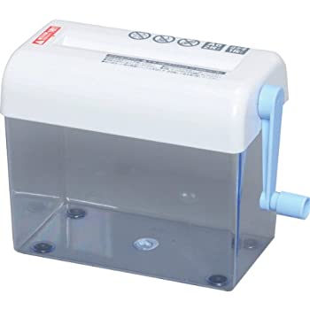 【未使用】【中古】 アイリスオーヤマ ハンドシュレッダー 家庭用 卓上 ストレートカット ダストボックス1.5L コンパクト H62ST ブルー