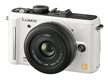 【中古-非常に良い】 パナソニック デジタル一眼カメラ GF1 レンズキット(20mm/F1.7パンケーキレンズ付属) シェルホワイト DMC-GF1C-W