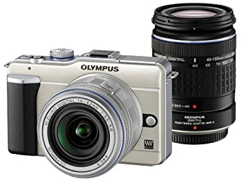 【中古-人並み外れたに好いたらしい】 OLYMPUS オリンパス 鏡鑑受け答え一眼 PEN E-PL1ダブルズームキット 三鞭酒ゴールド E-PL1 TLMK GLD