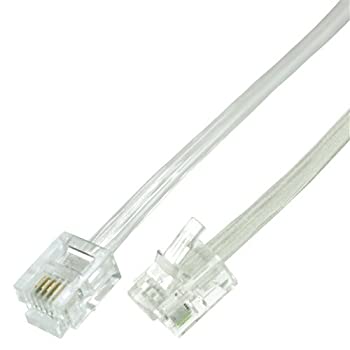 【未使用】【中古】 ミヨシ モジュラーケーブル 20m 6極4芯/2芯 電話ケーブル ホワイト TC-420WH