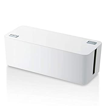【未使用】【中古】 エレコム ケーブル収納ボックス ケーブルボックス ケーブル収納 6個口電源タップ収納 ホワイト EKC-BOX001WH｜ムジカ＆フェリーチェ店