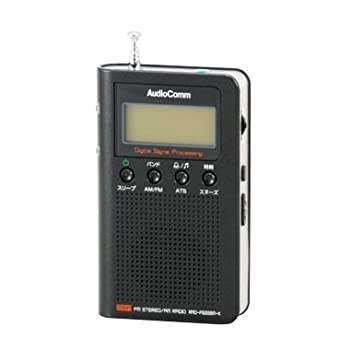 【中古-非常に良い】 AudioComm AM FM デジタル選局 DSP ラジオ ブラックオーディオコム RAD-F6228M-K 07-7908