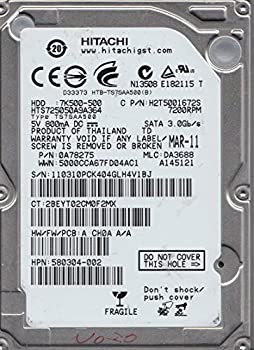 【中古-人並み外れたに好いたらしい】 HITACHI 日立 hts725050 a9a364 0 a78275 500 GB 2.5in捉え所の無い運転