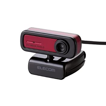 【中古-非常に良い】 ELECOM エレコム WEBカメラ 200万画素 1/5インチCMOSセンサ マイク内蔵 コンパクトタイプ レッド UCAM-C0220FBRD