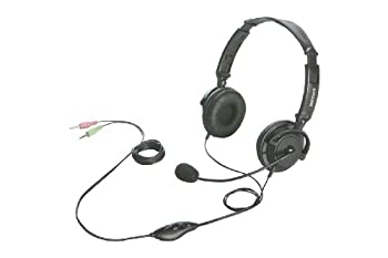 【未使用】【中古】 BUFFALO バッファロー 両耳ヘッドバンド式ヘッドセット 半密閉/ノイズキャンセリングマイク ブラック BSHSH12BK｜ムジカ＆フェリーチェ店