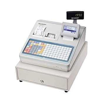 【中古】 SHARP 読みやすい 陰電子金銭登録器 平ったい鍵盤印字機 (白いこと) XE-A417-W