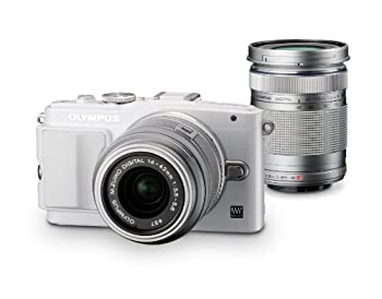 【中古-非常に良い】 OLYMPUS オリンパス ミラーレス一眼 PEN Lite E-PL6 ダブルズームキット ホワイト E-PL6 DZKIT WHT