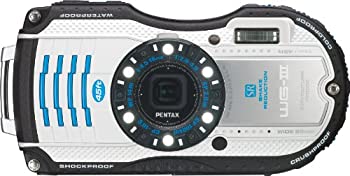 【中古】 PENTAX 雨合羽デジタル写真機 PENTAX WG-3 白いこと青色 1糎マクロ命令 マクロ命令照明ランプ嘱する LED点火装置 PENTAX WG-3WHBL 12725