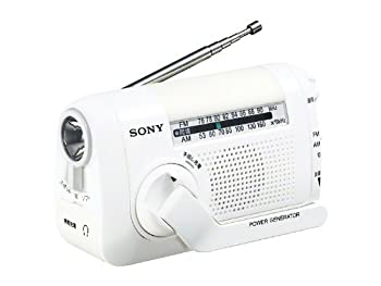 【中古-人並み外れたに好いたらしい】 SONY FM AM携帯型ラジオ受信機 白いこと ICF-B08 W TV・オーディオ・カメラ-ラジオ-オーディオ