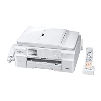 【中古-人並み外れたに似つかわしい】 (子機なし) brother 茶飲み友だち A4インクジェットFAX練りあわせる機 PRIVIO 白模範例 MFC-J980DN-W