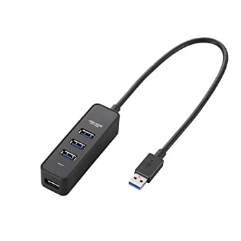【中古】 エレコム USB3.0 ハブ 4ポート バスパワー マグネット付 ブラック MacBook Surface Pro Chromebook他 ノートPC Nintendo Switch対応 U3H-T40