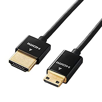 【未使用】【中古】 エレコム mini HDMI ケーブル 1.5m 4K×2K対応 スーパースリム ブラック DH-HD14SSM15BK