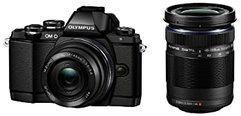 【未当て嵌める】【中古】 OLYMPUS オリンパス OM-D E-M10 ダブルズームキット 黒いこと 銀鏡受け答え一眼 OM-D E-M10 DZKIT BLK