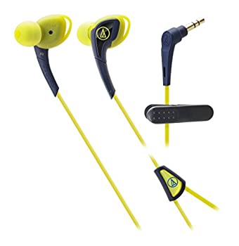 【中古-非常に良い】 audio technica オーディオテクニカ SONICSPORT カナル型イヤホン 防水仕様 スポーツ向け ネイビーイエロー ATH-SPORT2 NY