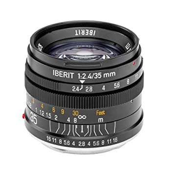【未使用】【中古】 KIPON 単焦点レンズ IBERIT (イベリット) 35mm f 2.4レンズfor SONY Eマウント Frosted Black (つや消し ブラック)