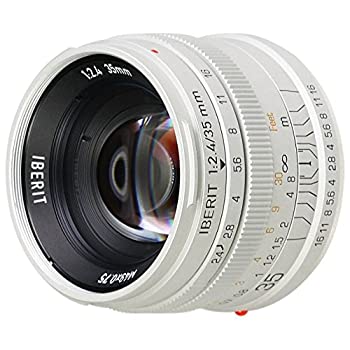 【未使用】【中古】 KIPON 単焦点レンズ IBERIT (イベリット) 35mm f 2.4レンズ for Fujifilm Xレンズ Frosted Silver (つや消し シルバー)