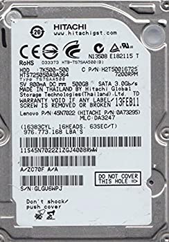 【中古-人並み外れたに好いたらしい】 HTS725050A9A364 PN 0A73295 MLC DA3247 Hitachi 500GB SATA 2.5捉え所の無い運転