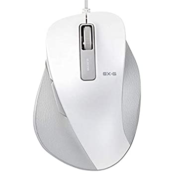 【中古】 エレコム マウス 有線 Mサイズ 5ボタン (戻る 進むボタン) BlueLED 握りの極み ホワイト M-XGM10UBWH