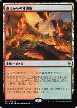 【中古-非常に良い】 マジック・ザ・ギャザリング 燃えがらの林間地 (FOIL) / 戦乱のゼンディンガー (日本語版) シングルカード BFZ-F235-R