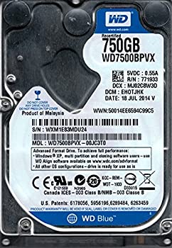 【中古-人並み外れたに好いたらしい】 WD7500BPVX-00JC3T0 DCM EHOTJHK WXM1E Western Digital 750GB