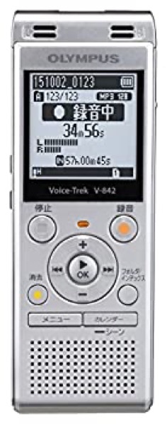 【中古】 OLYMPUS オリンパス 集積回路リコーダー VoiceTrek 4GB MicroSD相応う V-842 しろがね色 V-842 SLV