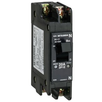 【中古-非常に良い】 三菱電機 BV-C1 20A 100V 30MA 漏電遮断器 (分電盤用) (分岐回路用) (2P1E) NN