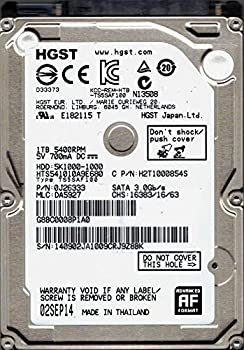 【中古】 hts541010?a9e680?P/N 0j26333?MLC 地方検事5927?HGST 1tb