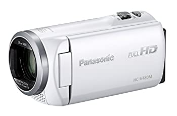 【中古-非常に良い】 パナソニック HDビデオカメラ V480M 32GB 高倍率90倍ズーム ホワイト HC-V480M-W