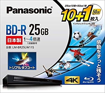 【中古-非常に良い】 パナソニック 4倍速ブルーレイディスク(追記)25GB10枚+50GB1枚P LM-BR25LW11S