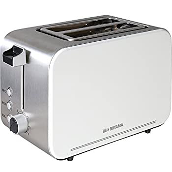 【未当て嵌める】【中古】 アイリスオーヤマ トースター オーヴントースター 2枚焼き ポップアップトースター しろがね色 IPT-850-W