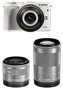 【中古-人並み外れたに好いたらしい】 Canon 加農砲 鏡鑑受け答え一眼写真機 EOS M3 (白いこと) ・創造的マクロ命令 トリプルレンズキット EF-M28粍 F3.5 IS STM EF-M15-45粍 F3.5-6.3 IS STM
