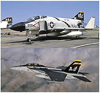 【未使用】【中古】 ハセガワ 1/72 飛行機シリーズ アメリカ海軍 F-4J ファントム2& F/A-18F スーパーホーネット ジョリー ロジャース プラモデル SP347