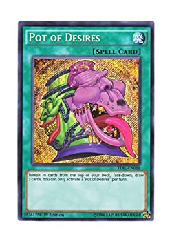 【中古-非常に良い】 遊戯王 英語版 TDIL-EN066 Pot of Desires 強欲で貪欲な壺 (シークレットレア) 1st Edition