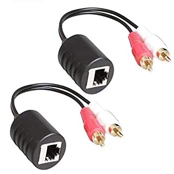 【未当て嵌める】【中古】 Relper-Lineso 金メッキステレオRCAからステレオRCAオーディオ交通信号 Cat5 6有線テレビ (2 RCA金メッキ) 2個容器に並べる