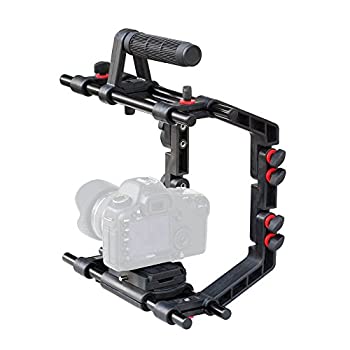 【中古-非常に良い】 Filmcity電源9? トップハンドル付きカメラケージマウント クイックリリース 三脚プレート& 15?mmアルミニウムrods| 9? 6