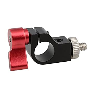 【中古-非常に良い】 CAMVATE 15mmロッドクランプ ネジ穴1 4 三つ+1 4''変換ネジ 調整可能赤い蝶ノブ