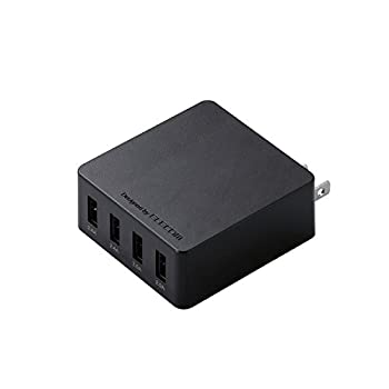 【未使用】【中古】 エレコム スマートフォン用AC充電器/4A出力/4ポート/ブラック